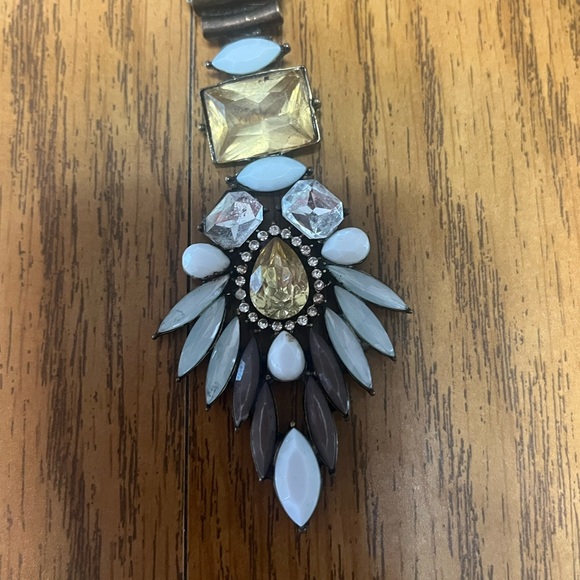 The Limited Blue and Gold Statement Necklace - Picture 3 of 4